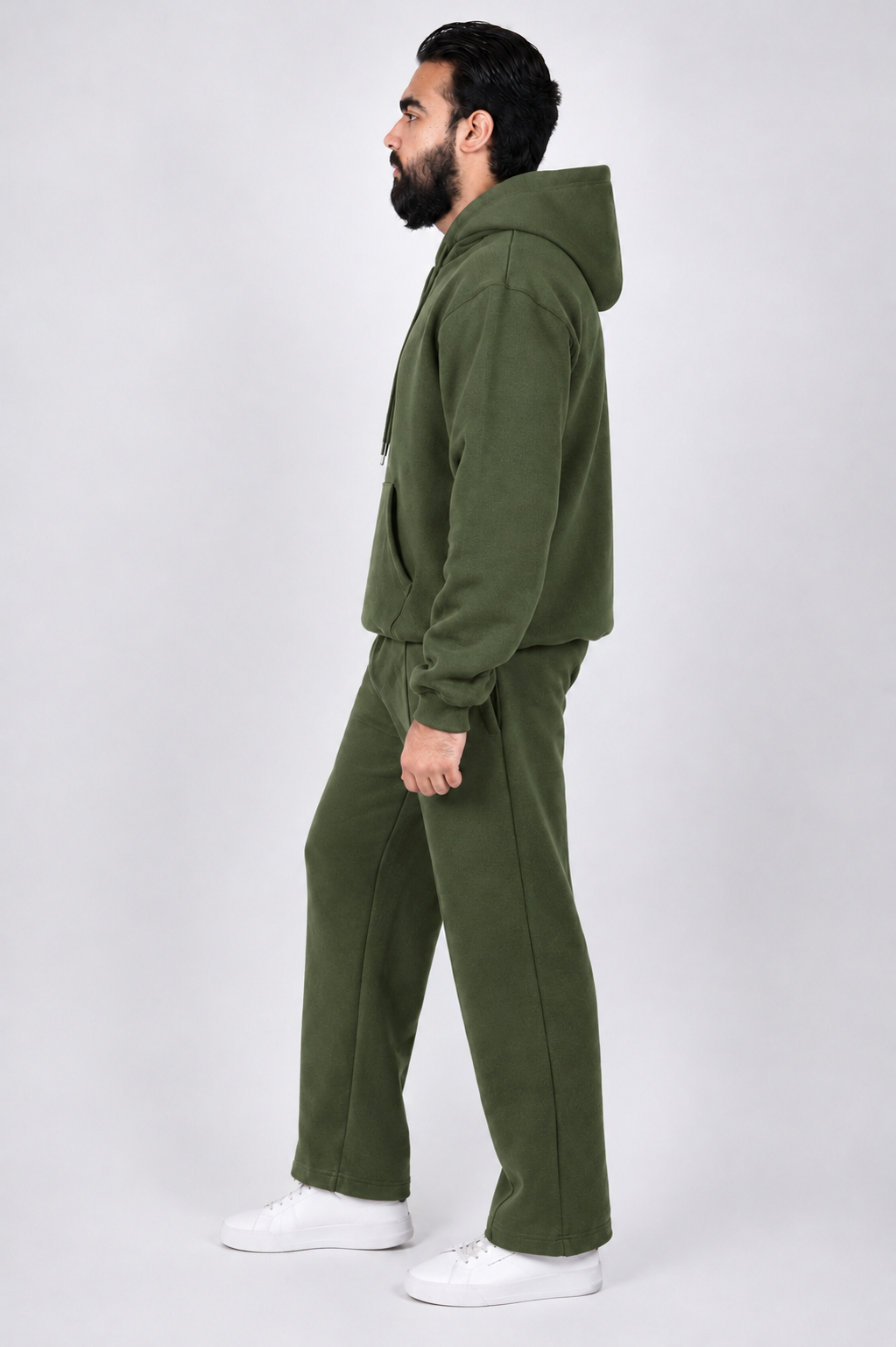 Men’s Olive Green Oversized Tracksuit Set