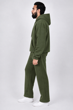 Men’s Olive Green Oversized Tracksuit Set