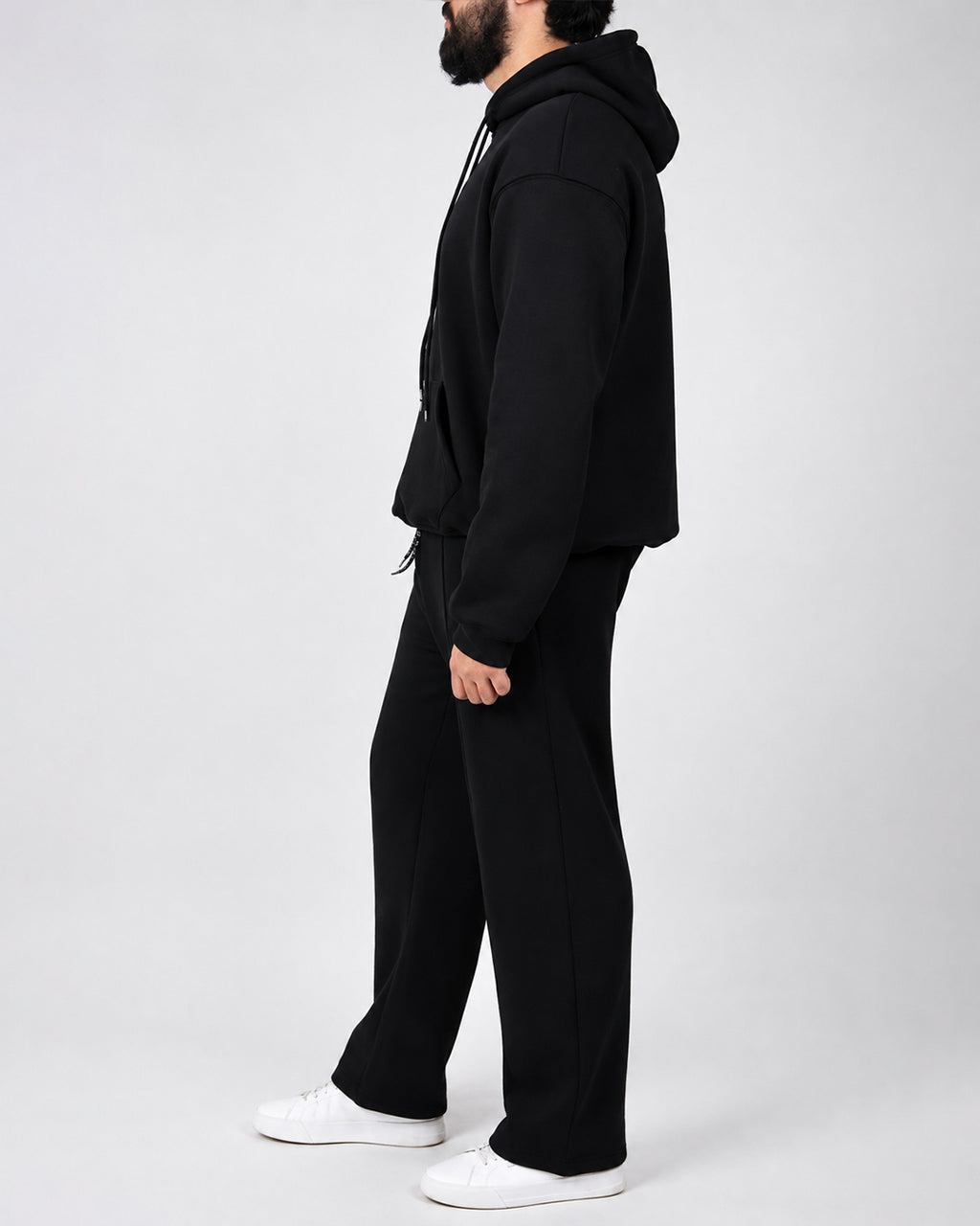 Premium Blank Black Tracksuit Set | Heavyweight Fleece