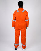 Premium Orange Hi-Vis Coverall – Reflective Workwear | High Visibility Safety Suit
